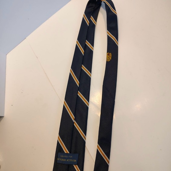 Vtg 1988 Smithsonian Centennial Eagle Necktie Navy Patriotic Mens Tie 54” - Picture 3 of 8